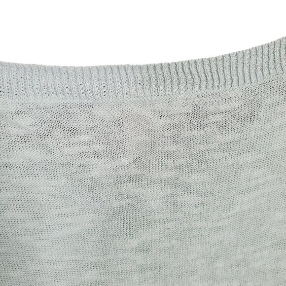 Eileen Fisher Size S Sweater Organic Linen Cotton Light Aqua Sustainable Airy - Picture 9 of 10